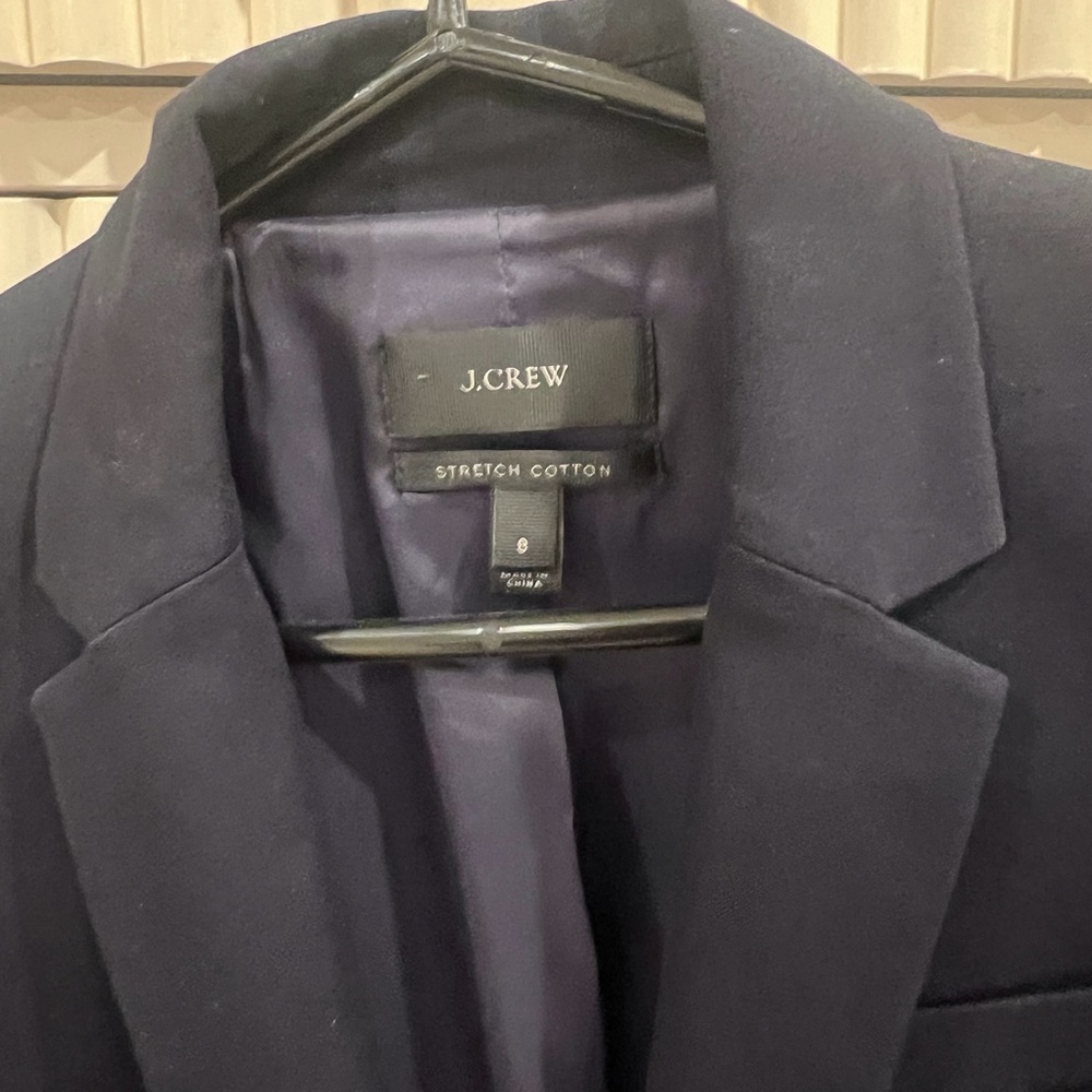 J. Crew Midnight Blue Stretch Cotton Blazer